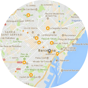 Barcelona in One Day Sightseeing Tour Map