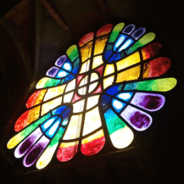 Colonia Guell stained glass seen on this tour