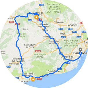 Montserrat Sitges Tour Map