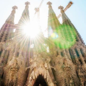 View of Sagrada Familia on tour