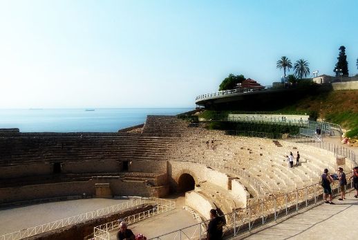 At the amphitheater during our day trip to Tarragona and Sitges