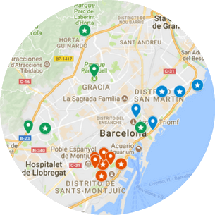 Private Barcelona Park and Gardens Tour Map