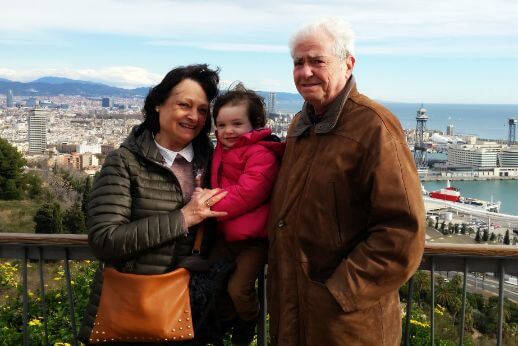 Grandparents and granchild during our 3 day tour of Barcelona