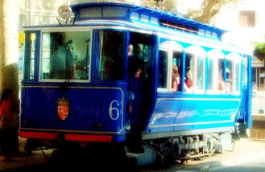 Blue Tram in Barcelona