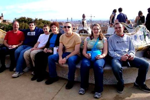 Family during our guided tour of sagrada familia and park güell with fast track access and Montjuic Hill