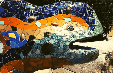 Close up of the Dragon in the Gaudi Park