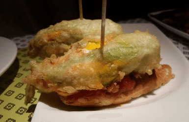 Stuffed zucchini flowers, a Summer delicacy from Spain