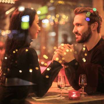 Couple in one of the Romantic Restaurants Barcelona
