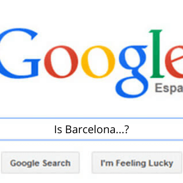Google screen with the question "Is Barcelona...?"