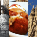Photo grid with things to do in one day Barcelona Spain