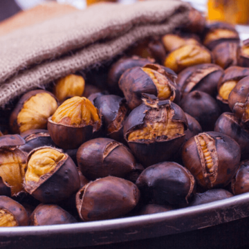 Pack of roasted chestnuts for All Saints