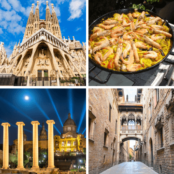 What to visit in Barcelona for 4 days: photo grid