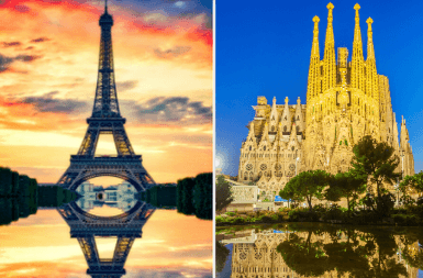 Paris vs Barcelona: Eiffel Tower vs Sagrada Familia