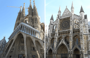 Barcelona vs London Travel: Churches