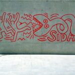 Keith Haring graffiti in El Raval district