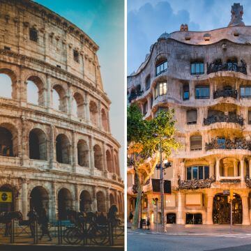 Barcelona sites vs Rome attractions comparison