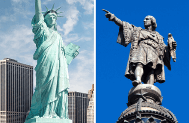 Barcelona vs New York City: Columbus statue vs Statue of Liberty