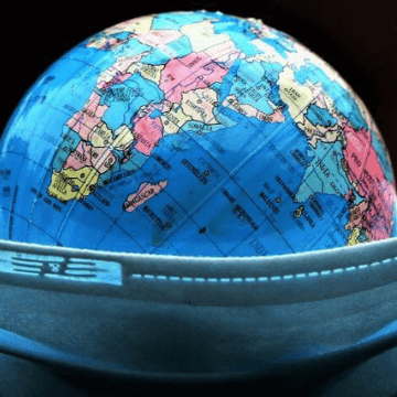 Face mask and toy globe