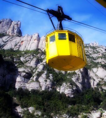 The cable car we take in our tours to Montserrat from Barcelona