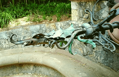 Dragon Fountain in Palau Reial Gardens