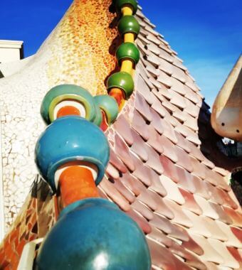 Rooftop of Casa Batllo, visiting in our Barcelona Gaudi Tours