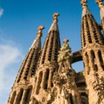 View of the towers of Sagrada Familia (Barcelona, Spain)