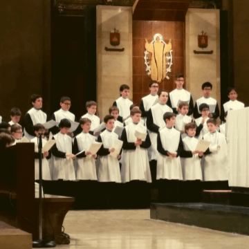 Escolania de Montserrat Choir performing in the Basilica