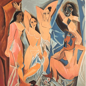 Demoiselles d'Avignon. It represents a brother, where Picasso love life started at age 13