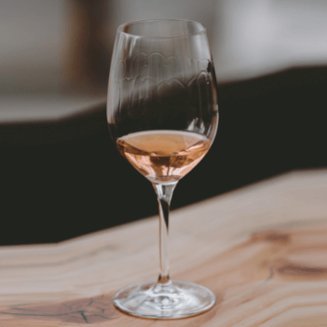 Glass of Spanish rosado wine