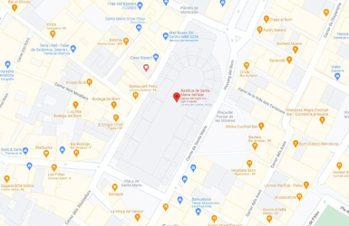 Map of the area around Santa Maria del Mar Basilica