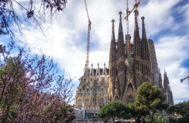 Clouds over Sagrada Familia in Barcelona (March)