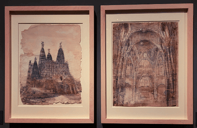Sketches of the Gaudi Crypt in Guell Colony