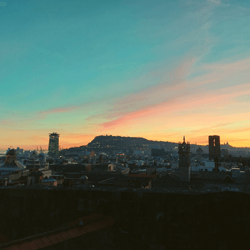 Sunset during a Barcelona weekend