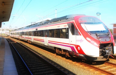 Fast speed train to Figueres from Barcelona, Spain