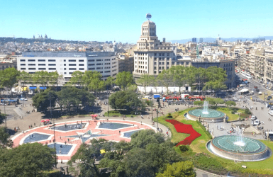 View from one of the best five star hotels in Barcelona (Spain)