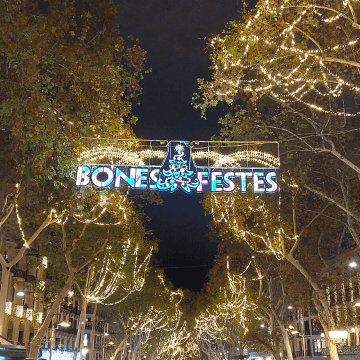 La Rambla Christmas lights (Barcelona, Spain)