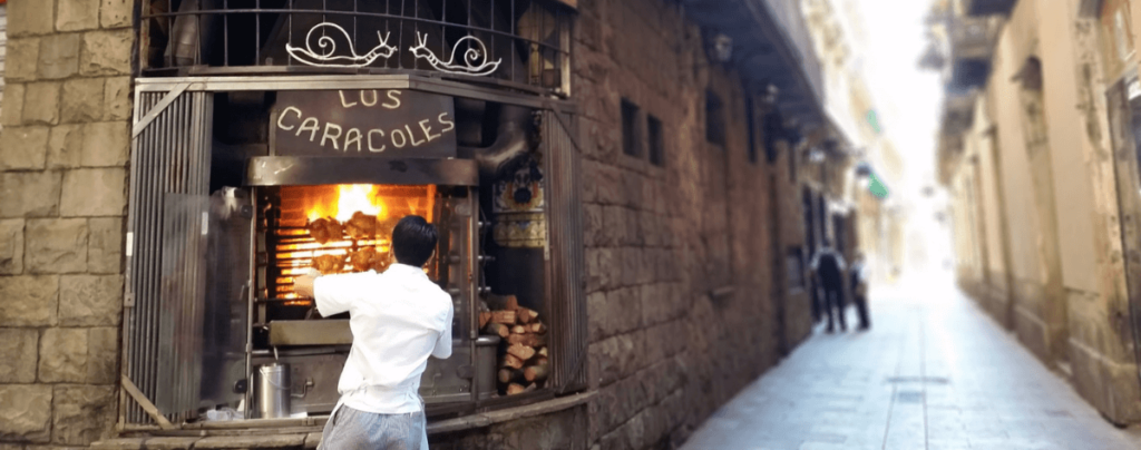 Caracoles, one of the most famous old restaurants in Barcelona